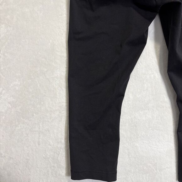 Lululemon Black Cropped Leggings Women’s Size 12 Nylon Lycra Activewear Yoga - Picture 10 of 14